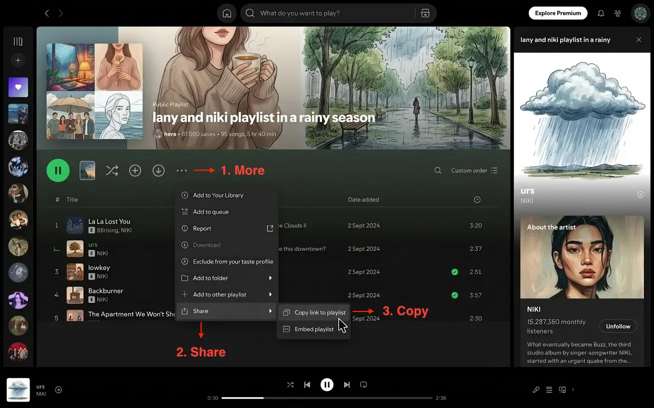 how to copy spotify playlist url for spotify playlist cover viewer